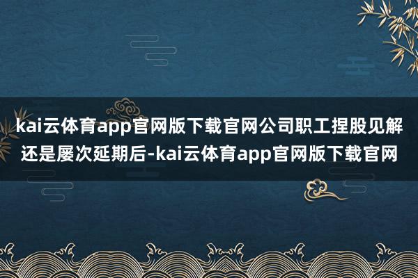 kai云体育app官网版下载官网公司职工捏股见解还是屡次延期后-kai云体育app官网版下载官网